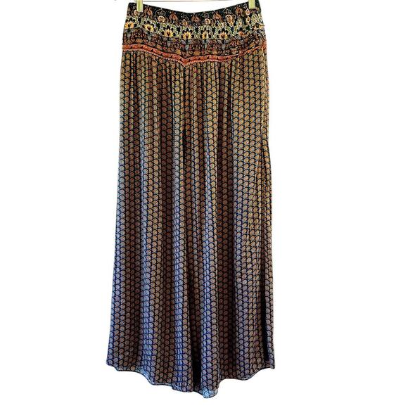 Anthropologie Aria Wide Leg Palazzo Pants Green Medallion Floral Size Small - Picture 4 of 10